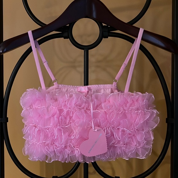 Tops - DOLLS KILL Sugar Thrillz In Your Fantasies Ruffle Tulle Crop Top